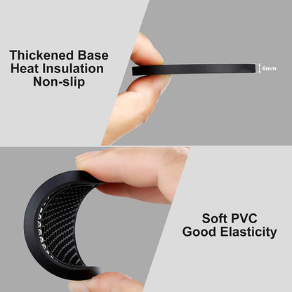 2-Pack Bling Car Cup Coasters – 2.75” Universal Rhinestone Anti-Slip Silicone Inserts, Stylish Car Interior Accessories, Perfect Gift for Women, Black