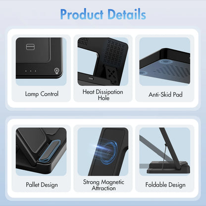 3-in-1 Magnetic Wireless Charging Station – Fast Charger Stand for iPhone 16/15/14/13/12/11 Pro Max, Apple Watch Series 9–SE, and AirPods Pro/3/2