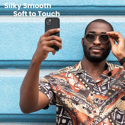 Shockproof Liquid Silicone Case for iPhone 13, Soft Gel Rubber Anti-Drop Cover with Full Body Protection – 6.1 Inch, Black