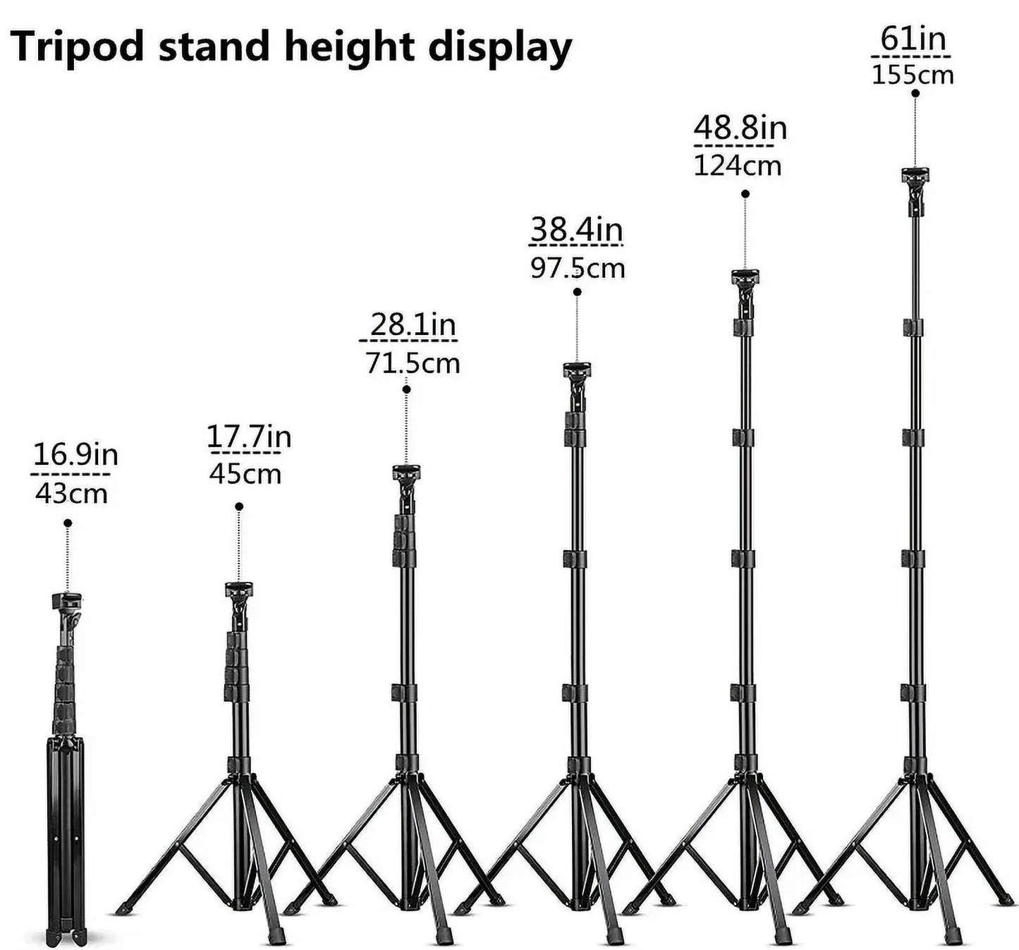 Innotech 62" Extendable Phone Tripod & Selfie Stick with Wireless Remote & Universal Phone Holder — Compatible with iPhone, Android, and Cameras