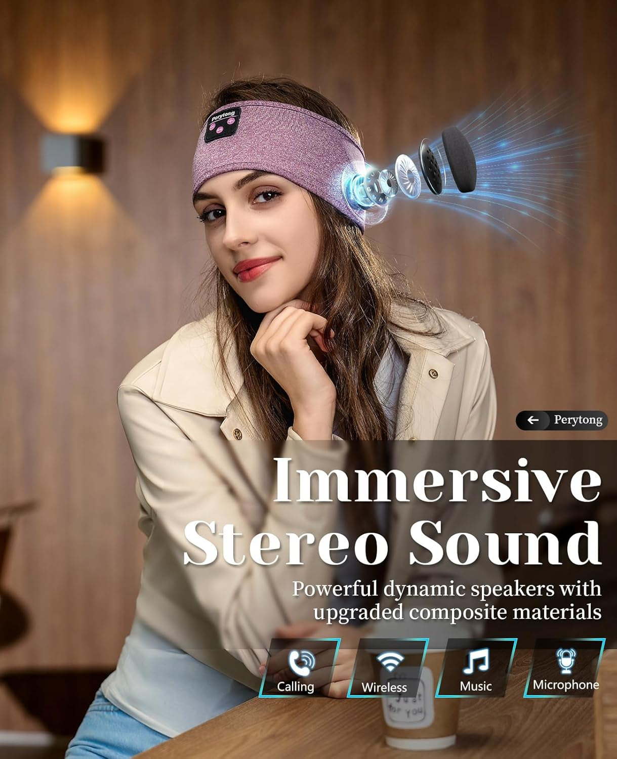 Sleep Headphones Bluetooth Sports Headband with Ultra-Thin HD Stereo Speakers – Comfortable Wireless Headset for Sleeping, Workout, Jogging, Yoga, Insomnia, Air Travel & Meditation – Unisex