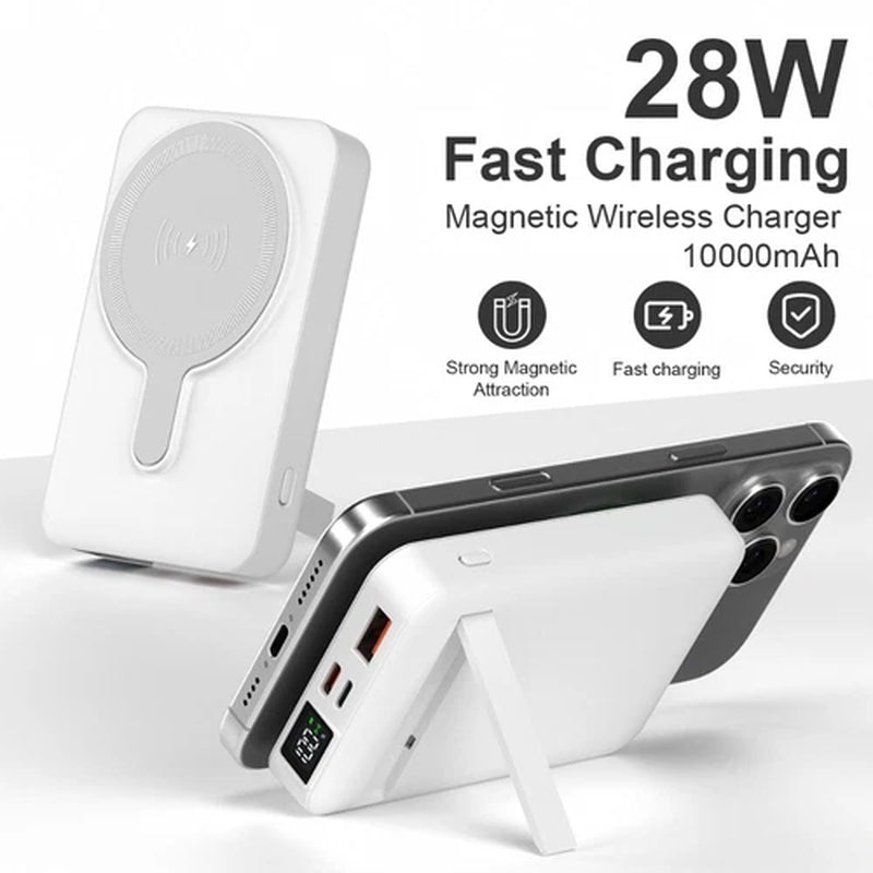 Magnetic Wireless Power Bank 10000mAh – Portable Fast Charger Battery Pack Compatible with iPhone 16/15/14/13/12 Series