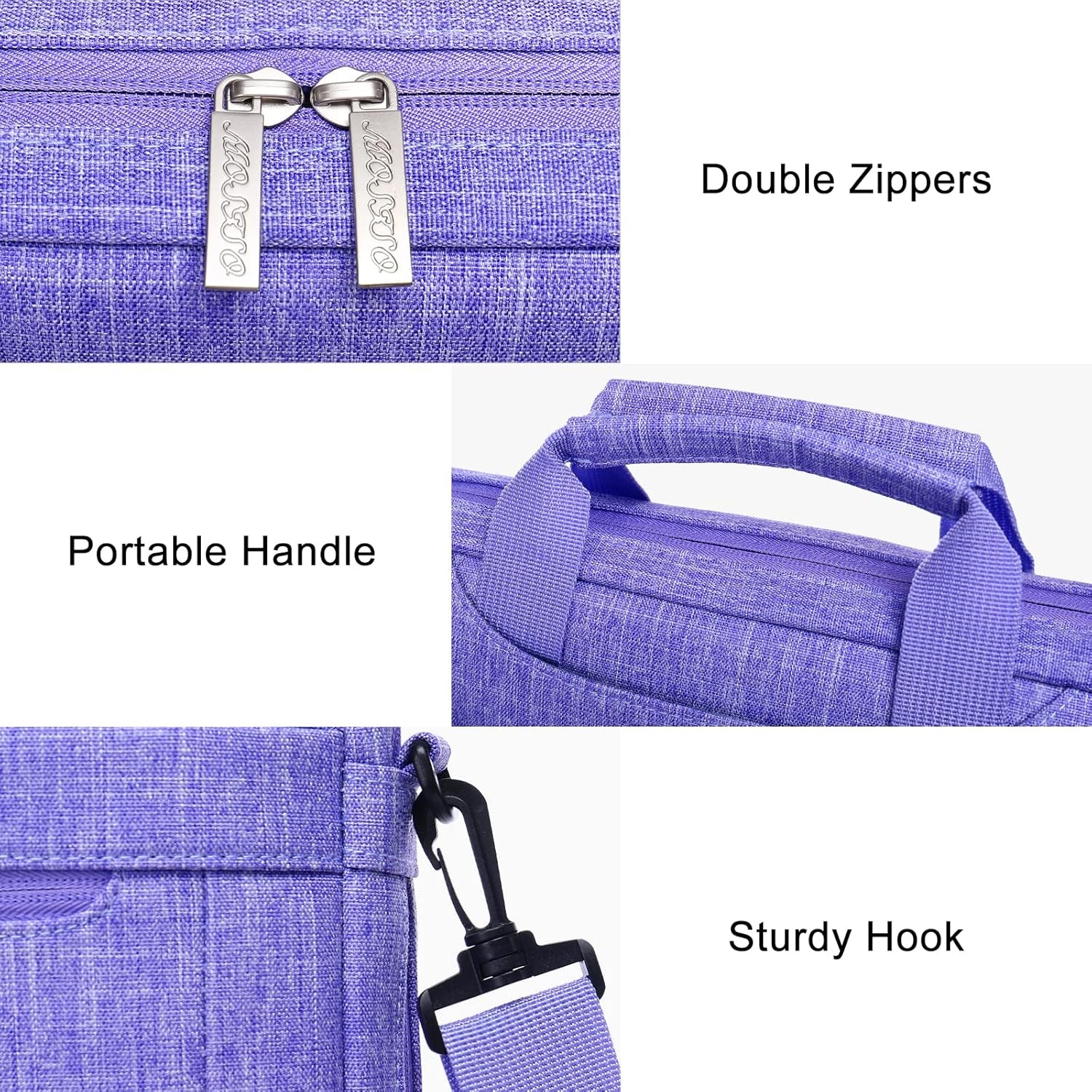 13–14 Inch Laptop Shoulder Messenger Bag – Compatible with MacBook Air/Pro, MacBook Pro 14 Inch M3/M2/M1 (2021–2023), Adjustable Depth Design, Stylish Slim Notebook Case, Purple