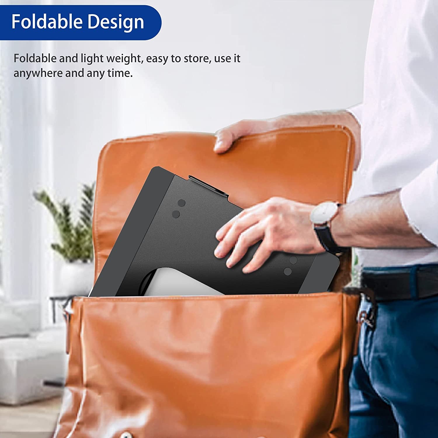 LS10 Aluminum Laptop Stand – Ergonomic Adjustable Notebook & Computer Holder for 10-14" Laptops, Compatible with MacBook Air/Pro, Dell, HP, Lenovo, and More – Sleek Black Finish