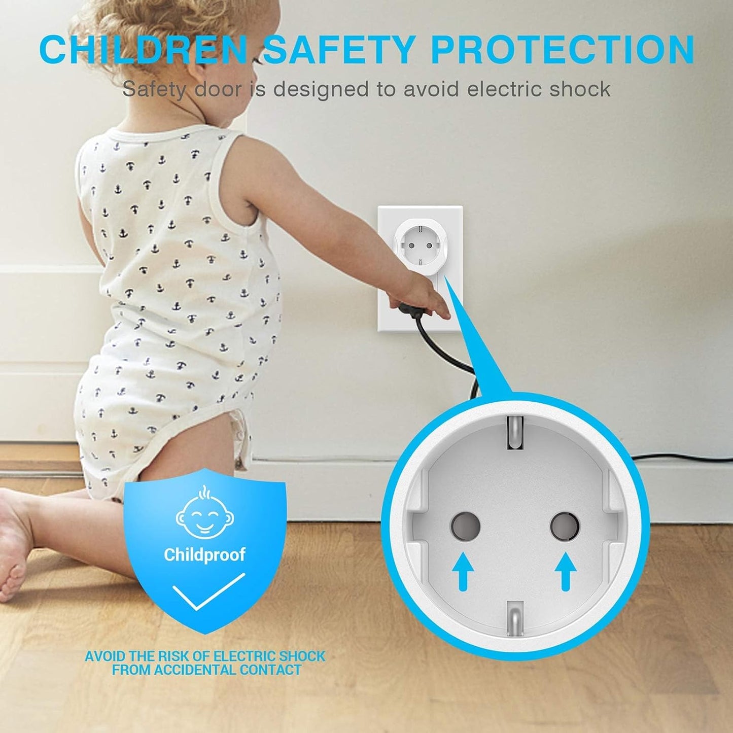 EU to US Plug Adapter (1 Pack) – European to USA Travel Power Converter for Type C, E, F Plugs – Compatible with EU, Spain, France Outlets to American Sockets