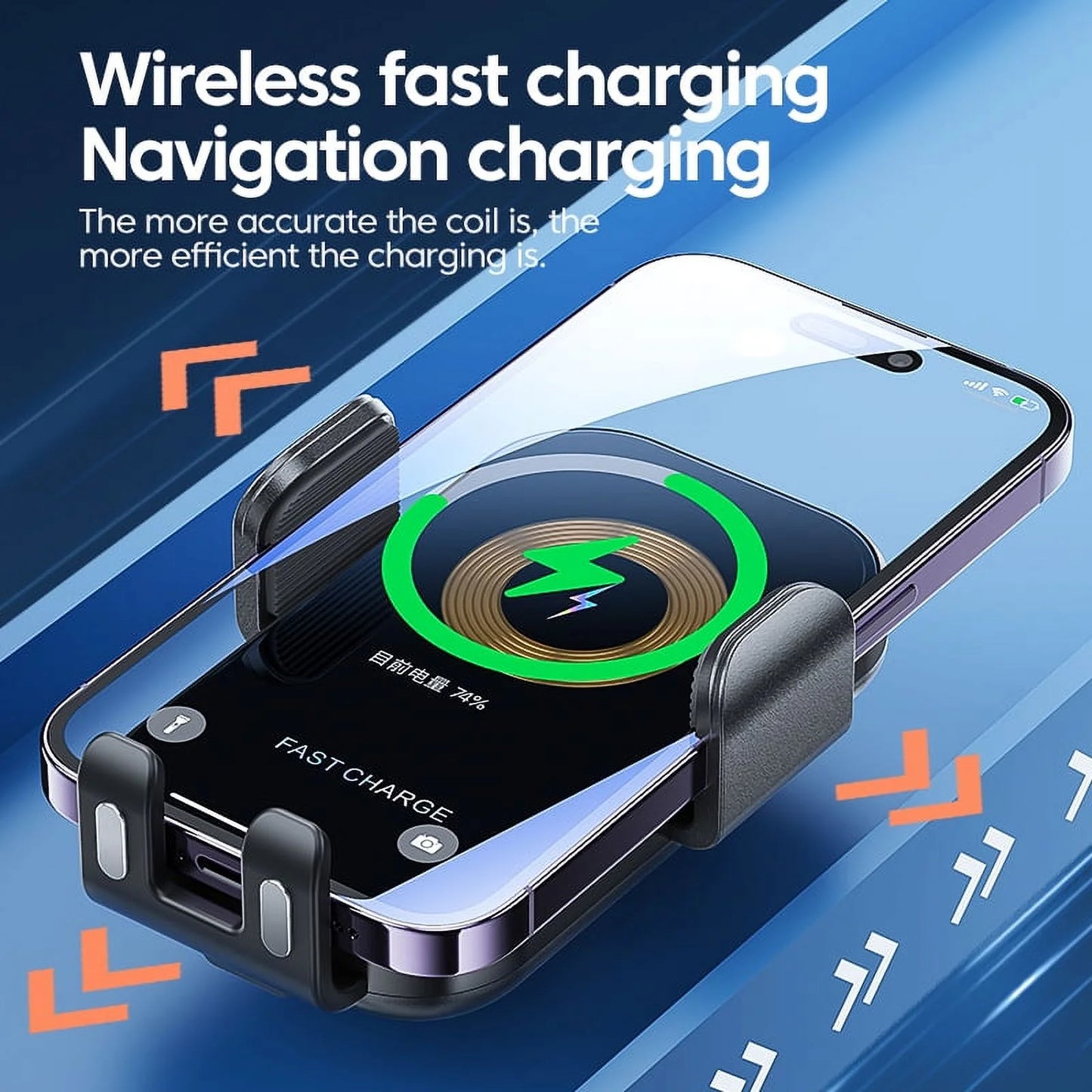 15W Wireless Car Charger Mount – Fast Qi Charging Auto-Clamping Phone Holder for Air Vent, Compatible with iPhone 14/13/12/11/X & Samsung Galaxy S22/S20/S10/S9/Note 20/10/9